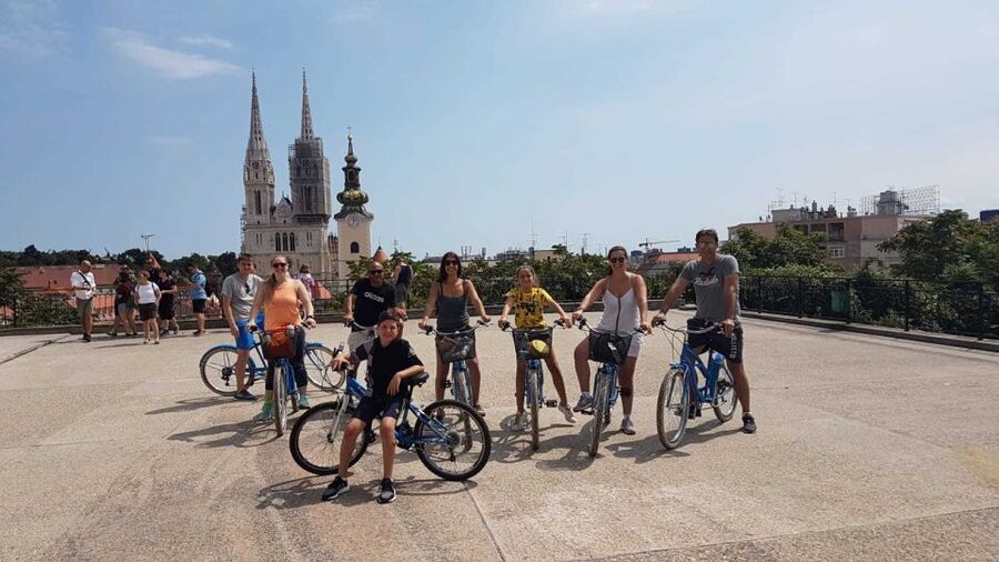 Best of Zagreb: 4-Hour Cycling Tour - Upper Town: easy effort, big viewpoints, and the noon big bang