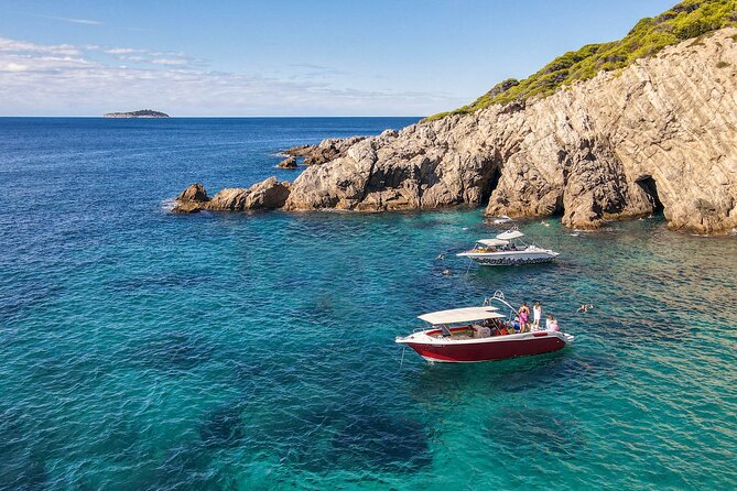 Blue Cave, Green Cave & Lopud Beach small group Speed boat Tour - Three Green Cave Stops: Emerald Light and Narrow Passages
