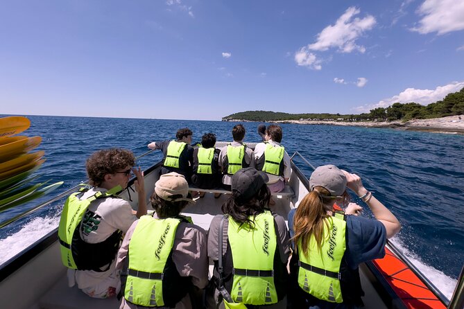 BOAT & KAYAK! Sea Adventure - Snorkeling & Cliff Jumps - The Muzil Peninsula Stop: Family-Friendly Sea Adventure Energy