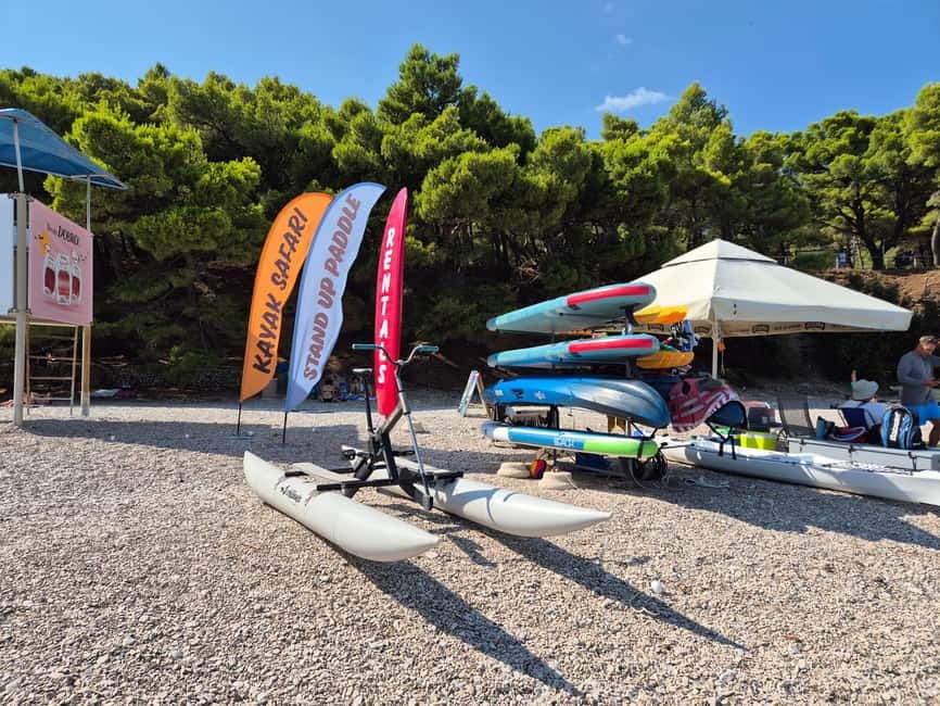 Bol: Zlatni Rat Beach Kayak Tour with Snorkeling - Water and Juice Included, Plus the Calm Morning Pace
