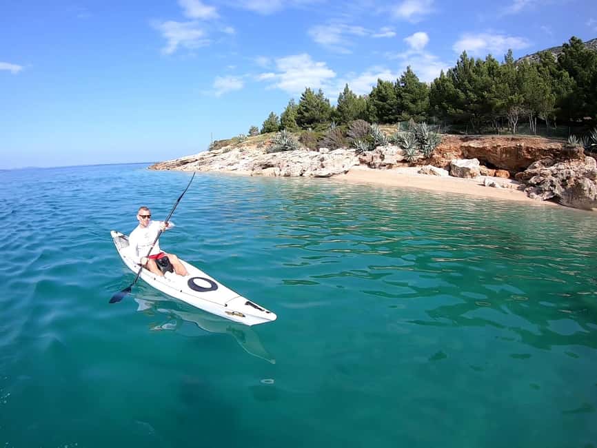 Bol: Zlatni Rat Beach Kayak Tour with Snorkeling - Meeting at the Orange and Blue KAYAK SAFARI Flags, Then Getting Set Up