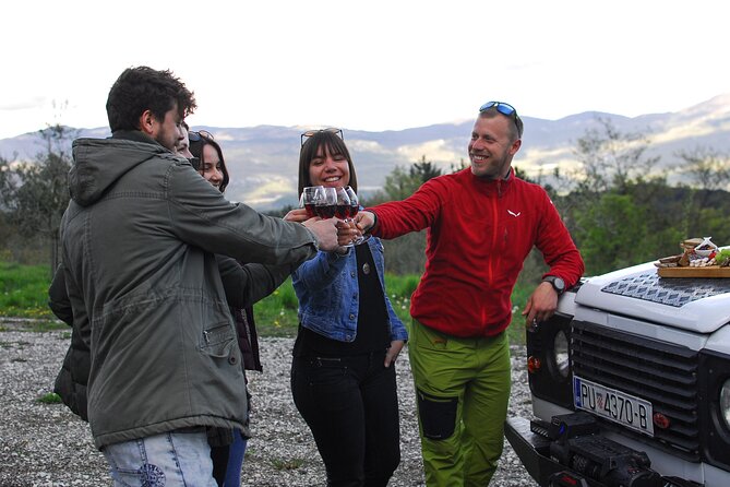 Central Istria Gastro and Off Road Half-Day Private Guided Tour - Borut tasting stop: olive oil, prosciutto, cheese, wine, and brandy