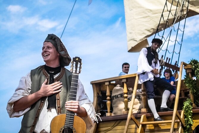 Dubrovnik Panoramic Cruise on a Wooden Galleon with a Live Show - Entering the galleon mode on a 16th-century replica