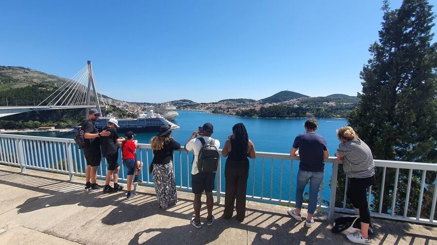 Dubrovnik: Panoramic Ride and Old Town Guided Walking Tour - Franjo Tuđman Bridge and the Gruž harbor views, the city outside the walls
