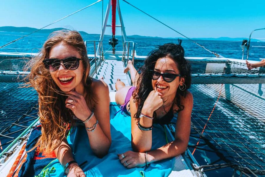From Brač Island: Catamaran Tour with Food & Drinks - Bol time and sweet breaks on the water