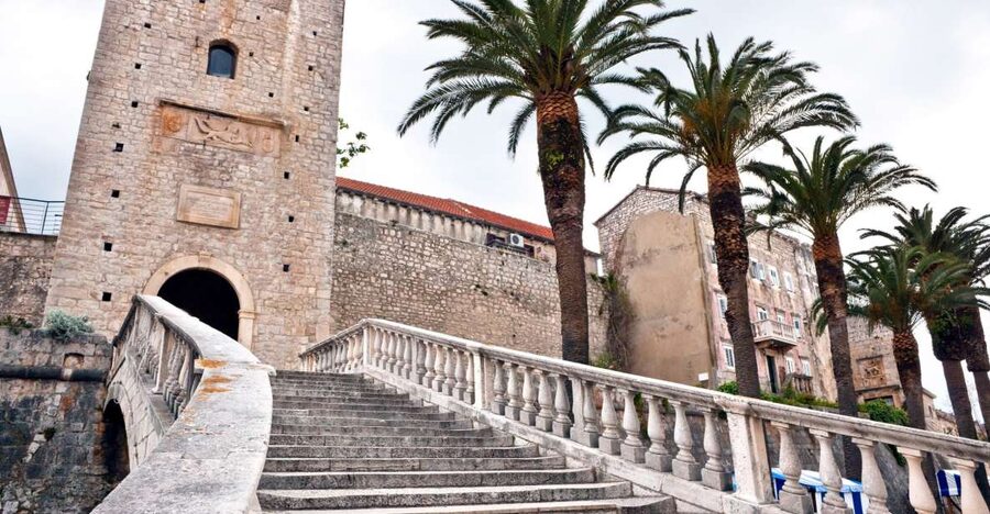 From Dubrovnik: Guided Tour of Pelješac & Korčula - Orebić and the boat ride to Korčula through pine-dark scenery