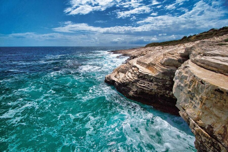 From Fazana: Sea caves, hidden island, cliffs and more... - The Main Swim Stop: Sandy Beach Time and Snorkeling in a Natural Cave