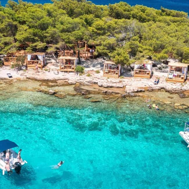 From Makarska:Hvar and Brač Island : Day Tour with speedboat - Blue route in detail: Pokrivenik, Small blue Cave, Zečevo, Puntica