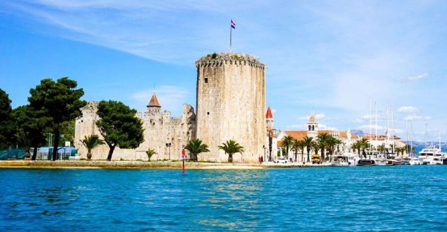 From Split: Blue Lagoon, Šolta, and Trogir Speedboat Tour - Blue Lagoon Time: Snorkeling Gear, Clear Water, and Pine Beach Relaxing