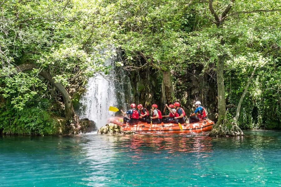 From Split: Rafting, Cave exploring, Cliff jumping w/ Picnic - The rafting portion: class 1-3 fun with serious safety gear
