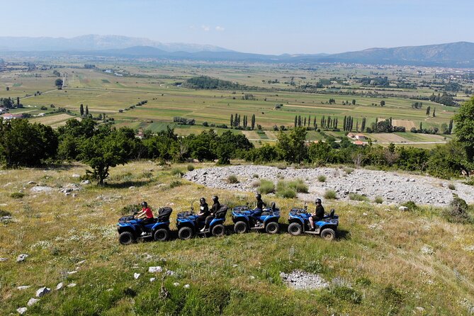 From Split: Small group ATV ride in Dinara NP - The Cetina River passing stretch: scenery, cattle moments, and river-country vibes