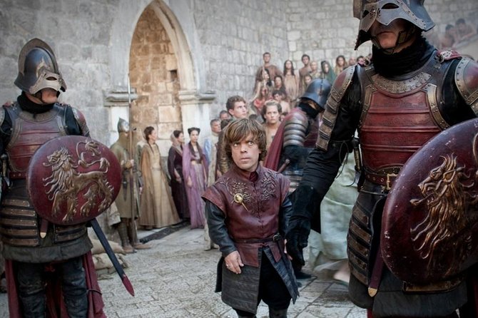 Game of Thrones Extended Tour with Swords and Props - Start at Aphrodite and Pan, then hunt the Lannister banner