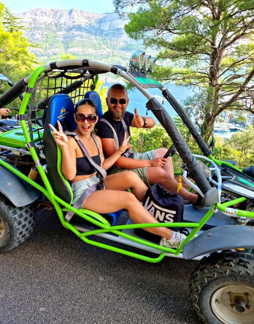 Korcula: Buggy Safari with Local Food and Wine Tasting - The island route: GRK vineyard, stone borders, and WWII reminders