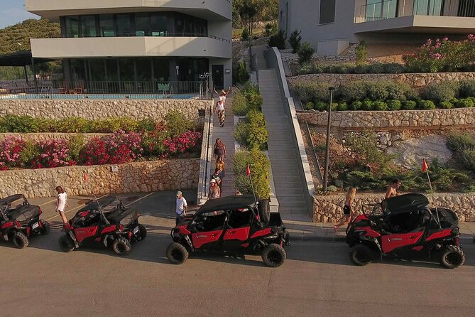 Korcula Island Private Buggy Beach Hunting Safari with lunch - Riding above Lumbarda: gravel roads, olive groves, and vineyard views