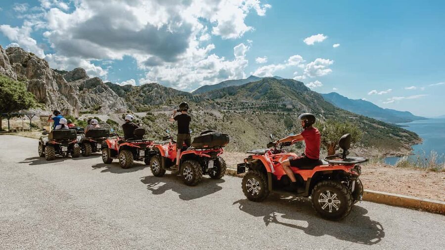 Omiš/Split Expedition: 65 km Quad Tour to Hidden Waterfalls - Zadvarje: coffee, viewpoints, and the Velika Gubavica focus