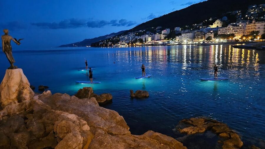 Opatija: Guided SUP Paddleboarding Adventure at Night - Underwater-lit bay cruising: the night effect you came for