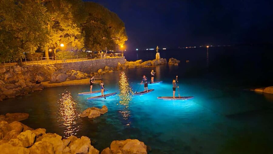 Opatija: Guided SUP Paddleboarding Adventure at Night - Learning SUP basics without making it stressful