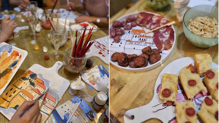 Paint, Sip, and Savor Local Flavors: Unique Local Experience - The eco-friendly serving board: your blank canvas
