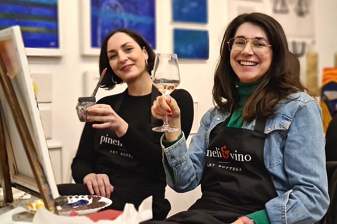 Painting party at Art Bottega - Paint & Wine Studio in Split - The flow of the night, from welcome wine to a take-home artwork
