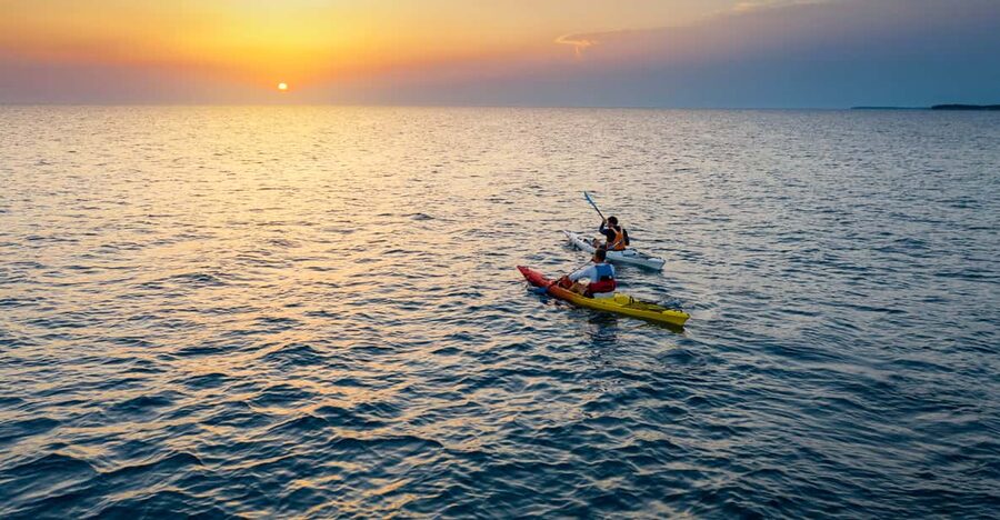 Poreč: Sea Kayaking Sunset Tour - What you get for $64: equipment, pickup, insurance, and a real “finish”