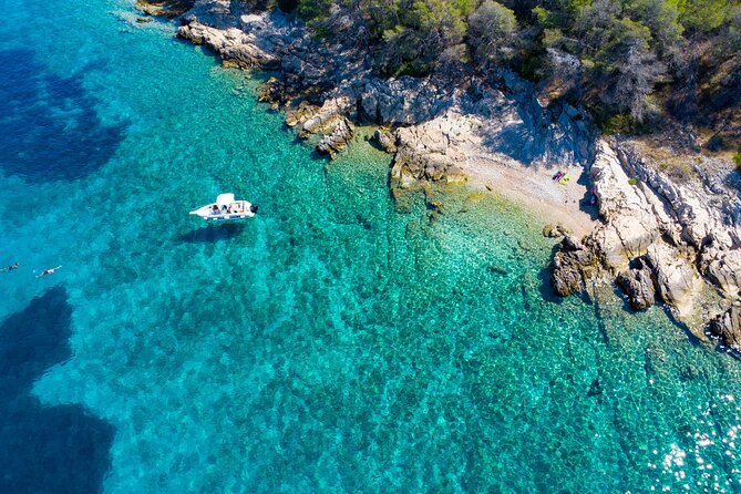 Private Boat Trip Swim and Chill in Crystal Blue Šibenik half day - The Oštrica Chinese Wall (Built in 1497) and Moufflons Nearby
