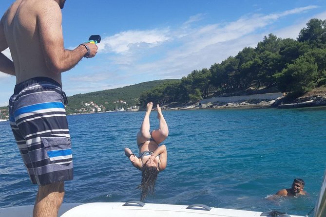 Private Full-Day Croatian Islands Boat Tour from Trogir - Stop 1: Blue Lagoon Croatia swim and snorkeling with masks