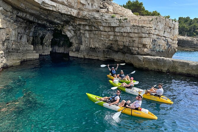 Private kayak tour: Explore the caves and turquoise bays in Pula - SeaGull cave, canyons, and disused bunkers