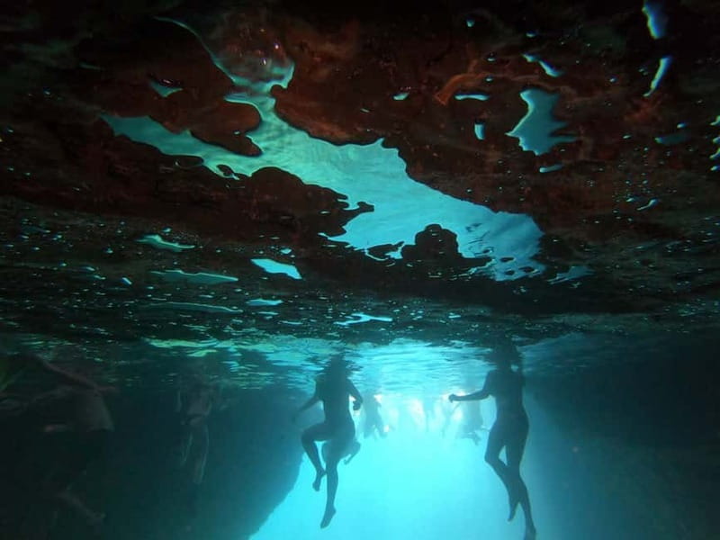 Pula: Cave Kayak, Snorkeling, Cliff Jumping All-in-one Tour - Snorkeling inside Kolombarica Sea Cave: sun rays, clear water, and real swim time