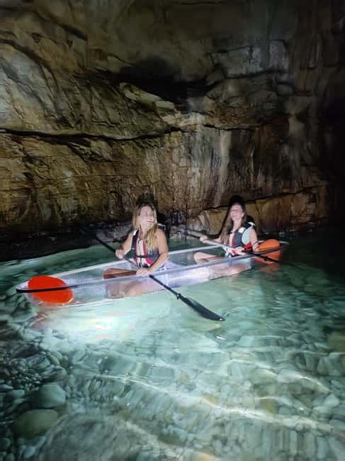 Pula: Cave Sunset/Night Tour in Transparent Kayak - LED Lights on the Clear Kayak, What You’ll Actually See