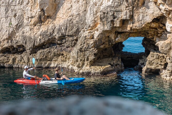 Pula Kayaking at Blue Cave with Cliffs Tour and Snorkeling - What the included soft drinks and dry bag do for comfort