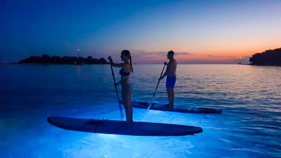Pula: Night LED Stand-Up Paddle Board Tour - Gliding Through the Pula Aquatorium With LED Lights Underneath