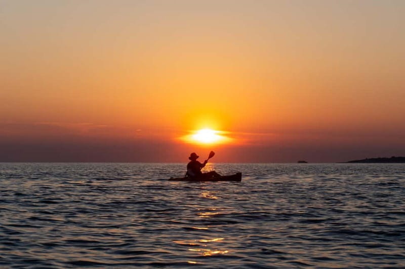 Pula:Sunset Kayak tour with glowing transparent kayak - Stop 1: The Blue Cave, Not Inside, Still Worth It