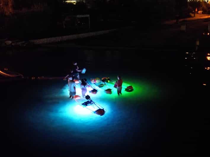 Rab: Night adventures illuminated transparent kayaks - The Beach Mel setting in Lopar, Rab: approachable and scenic