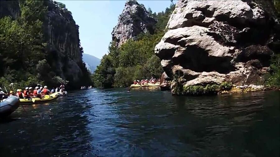 Rafting on Cetina river from Split - Getting kitted out: neoprene pants, helmet, paddle, and a real safety briefing