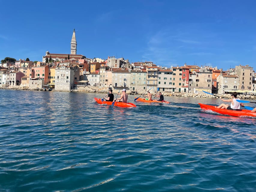 Rovinj: BUBA-KAYAK TOURS, snorkeling, cliff jupming&drinks - What the meeting point and timing mean for planning