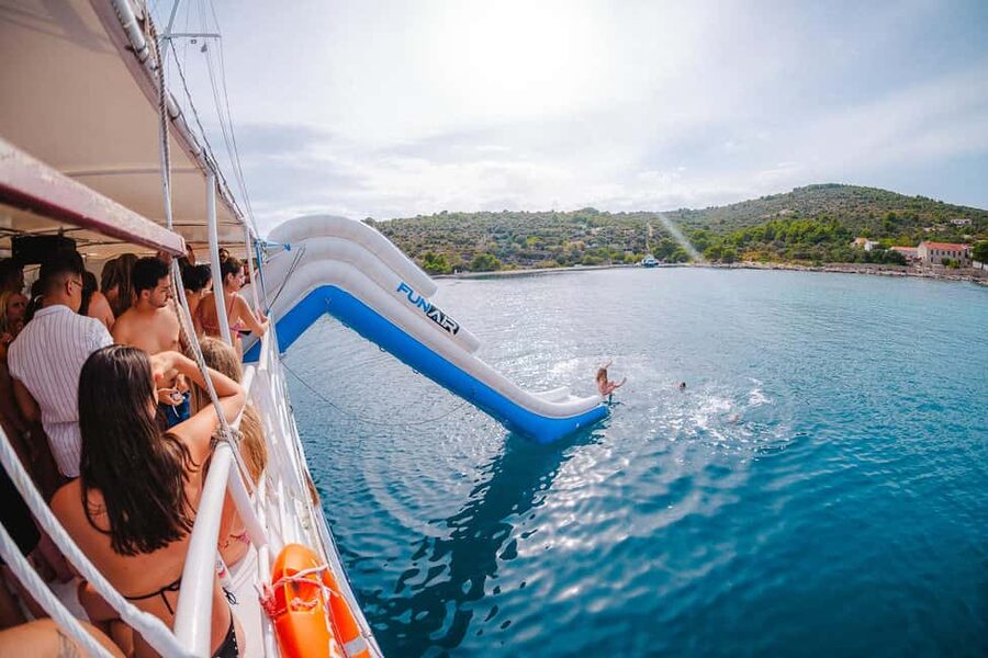 Split: Blue Lagoon Boat Party with Slide, Dj and After Party - Blue Lagoon hour and the slide, how to make it count
