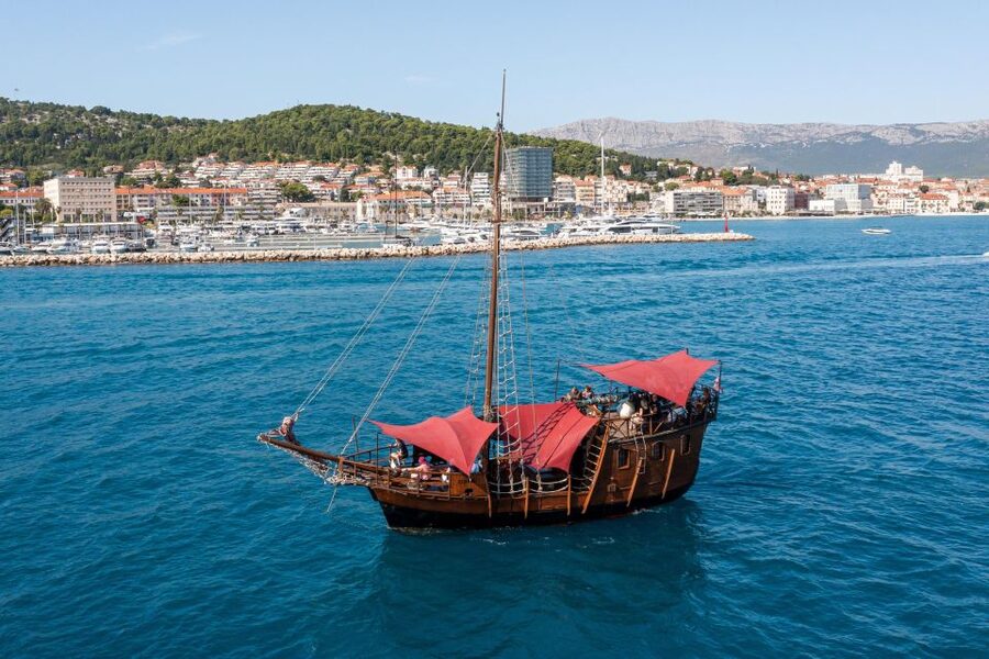 Split: Cruise on Columbo's Pirate Ship "Santa Maria" - Sailing past Marjan Hill, Kašuni, and Bačvice from the sea