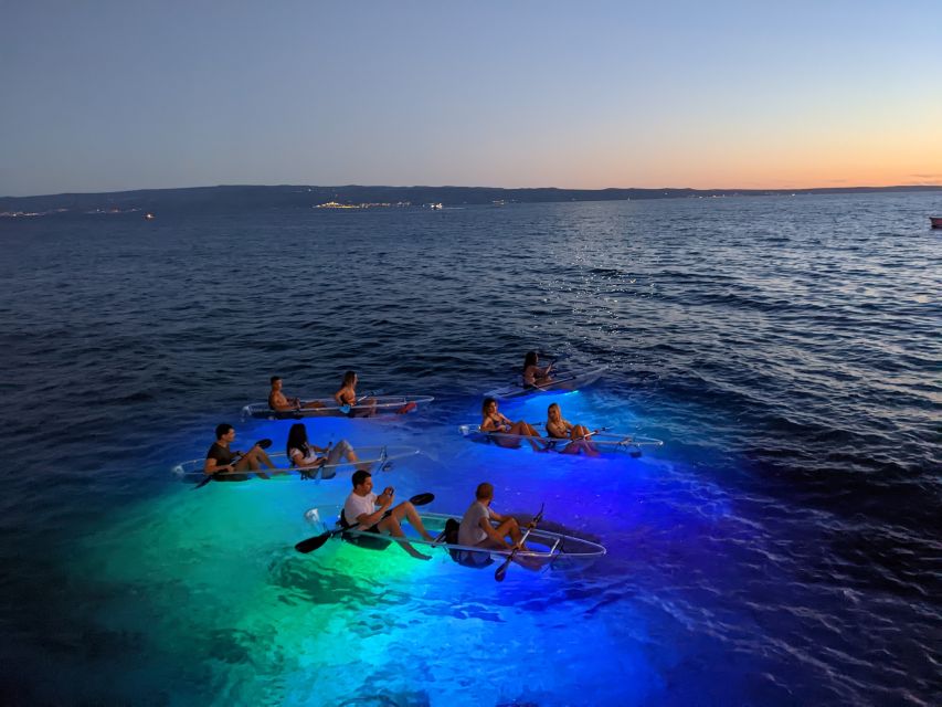 Split: Illuminated Evening Guided Kayaking Tour - White rocks, cliff homes, and starry-sky seabed time
