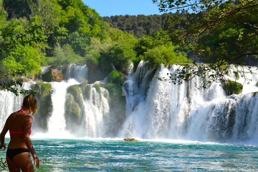 Split: Krka Waterfalls Guided Day Trip with Swim & Boat Tour - Skradin beach time and swimming in clear Krka water