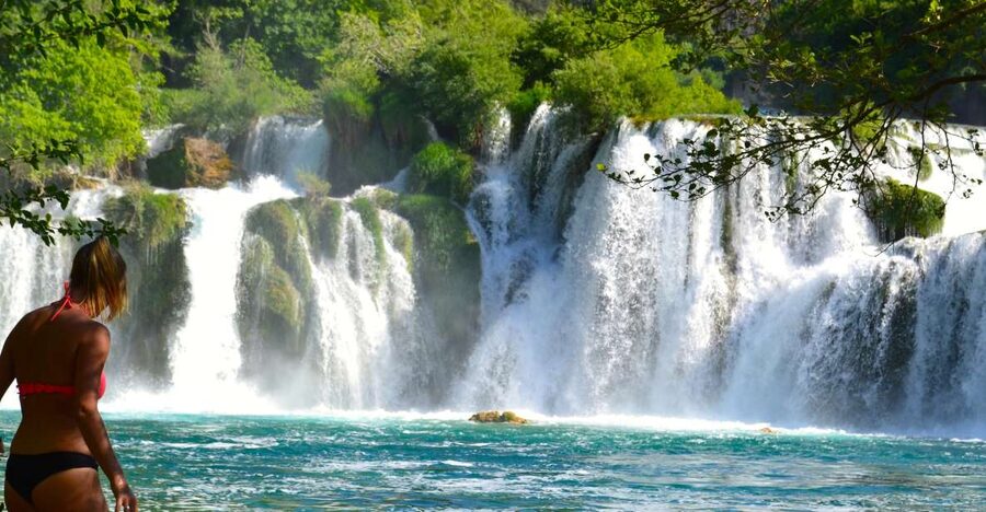 Split: Krka Waterfalls Guided Day Trip with Swim & Boat Tour - Krka National Park walking routes and waterfall photo time
