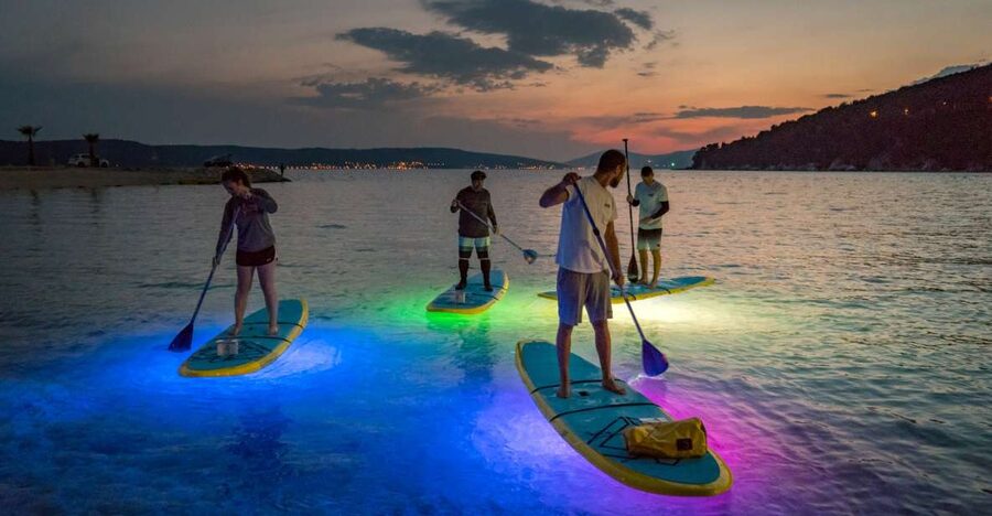 Split: Stand Up Paddleboard Night Glow Tour - Stobreč at Night: Sea Views, White Rock Cliffs, and Households Built Into Stone