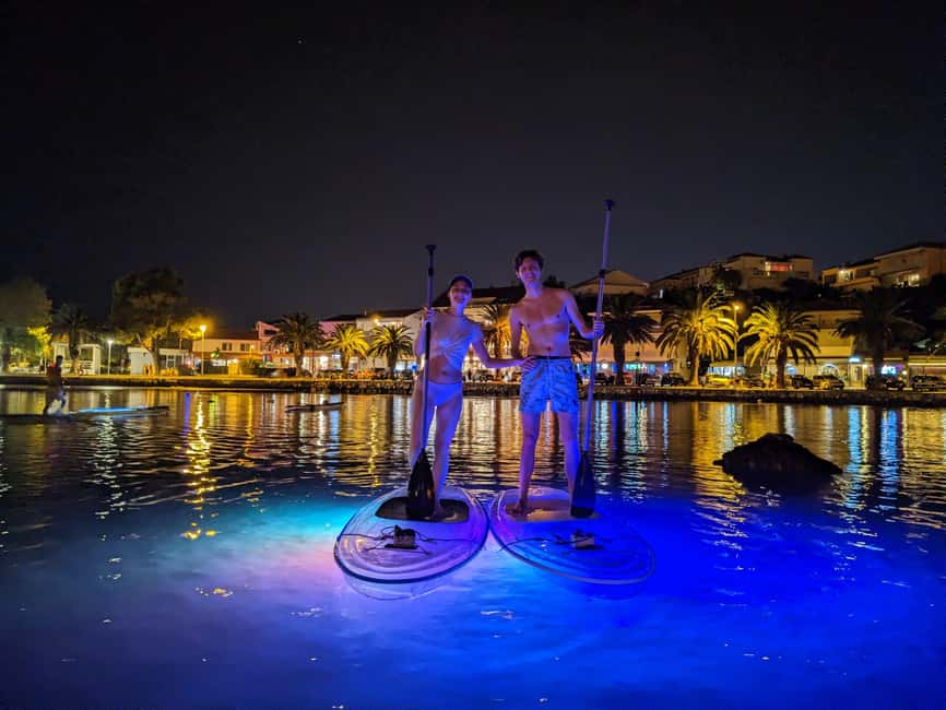 Split: Transparent SUP night Glow tour - Campsite Warm-Up: Safety Briefing and First Paddle Setup