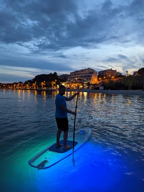 Split: Transparent SUP night Glow tour - What You’ll Paddle: Distance, Fitness Level, and Real Effort