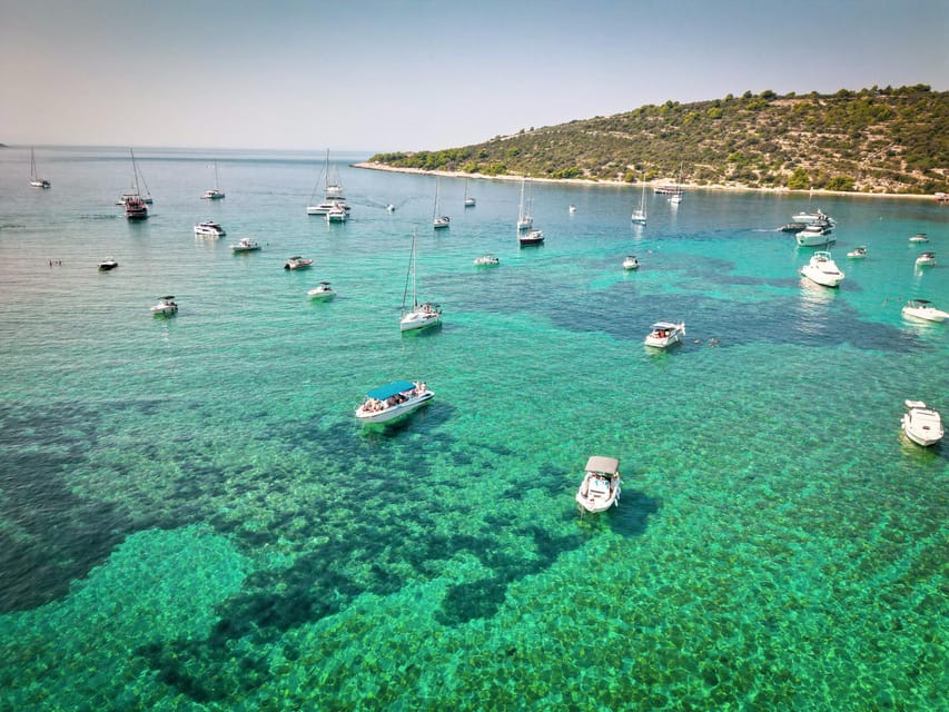 Split/Trogir: Half-Day(5 hours) 3-Island Speedboat Adventure - Čiovo’s Branac Bay and Duga Cove: Beach-Bar Time With Sandy Water