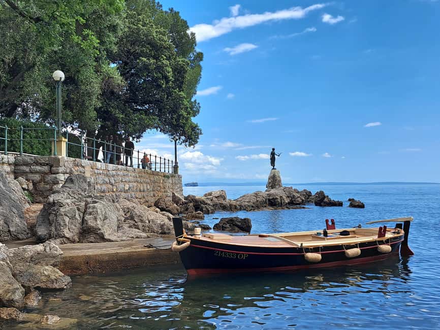 Sunset or Swim Ride Opatija on Madonnina Boat Tour - Wine tasting on the water, with Malvazija and a story
