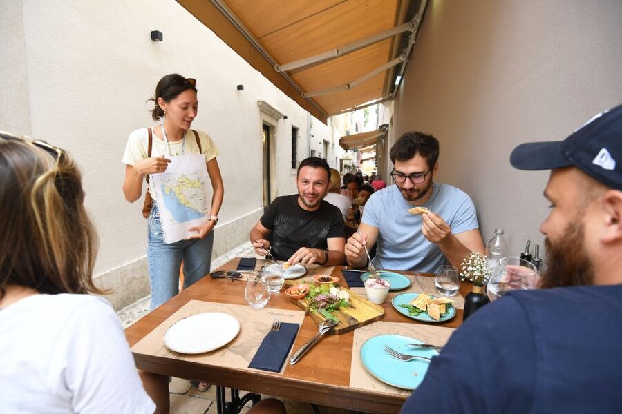Zadar: Culinary Walking Tour with Food Tastings - Prosciutto, cheese, local wine, and the sweet finish