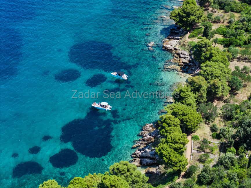 Zadar: Island Hopping Speedboat Adventure with Aperol Spritz - First swim and snorkel stop: crystal-clear water time