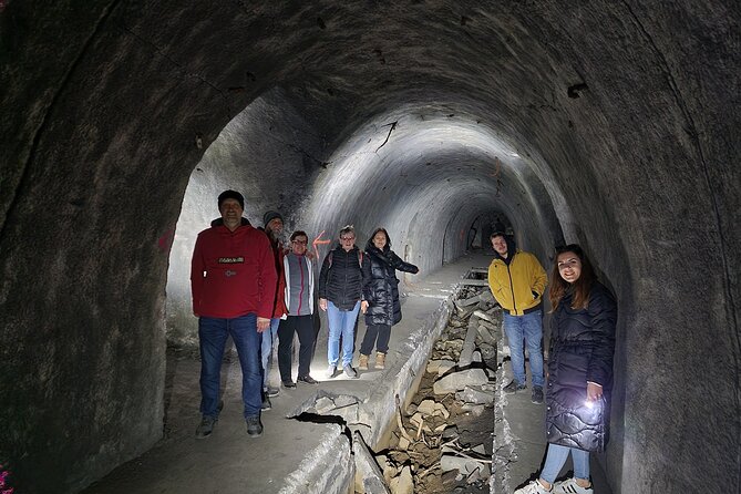 Zeljava Airbase: History and Adventure Tour/Plitvice - The tunnel entrance: where the tour turns from sightseeing into real exploration